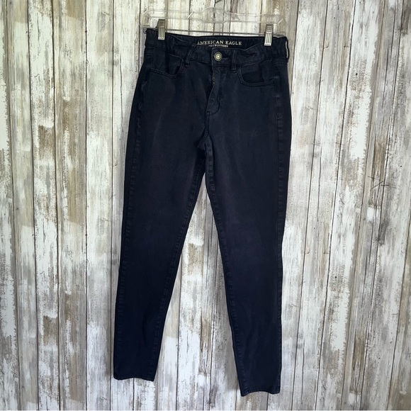 American Eagle Super Stretch X4 High Rise Jegging Navy - Picture 1 of 7